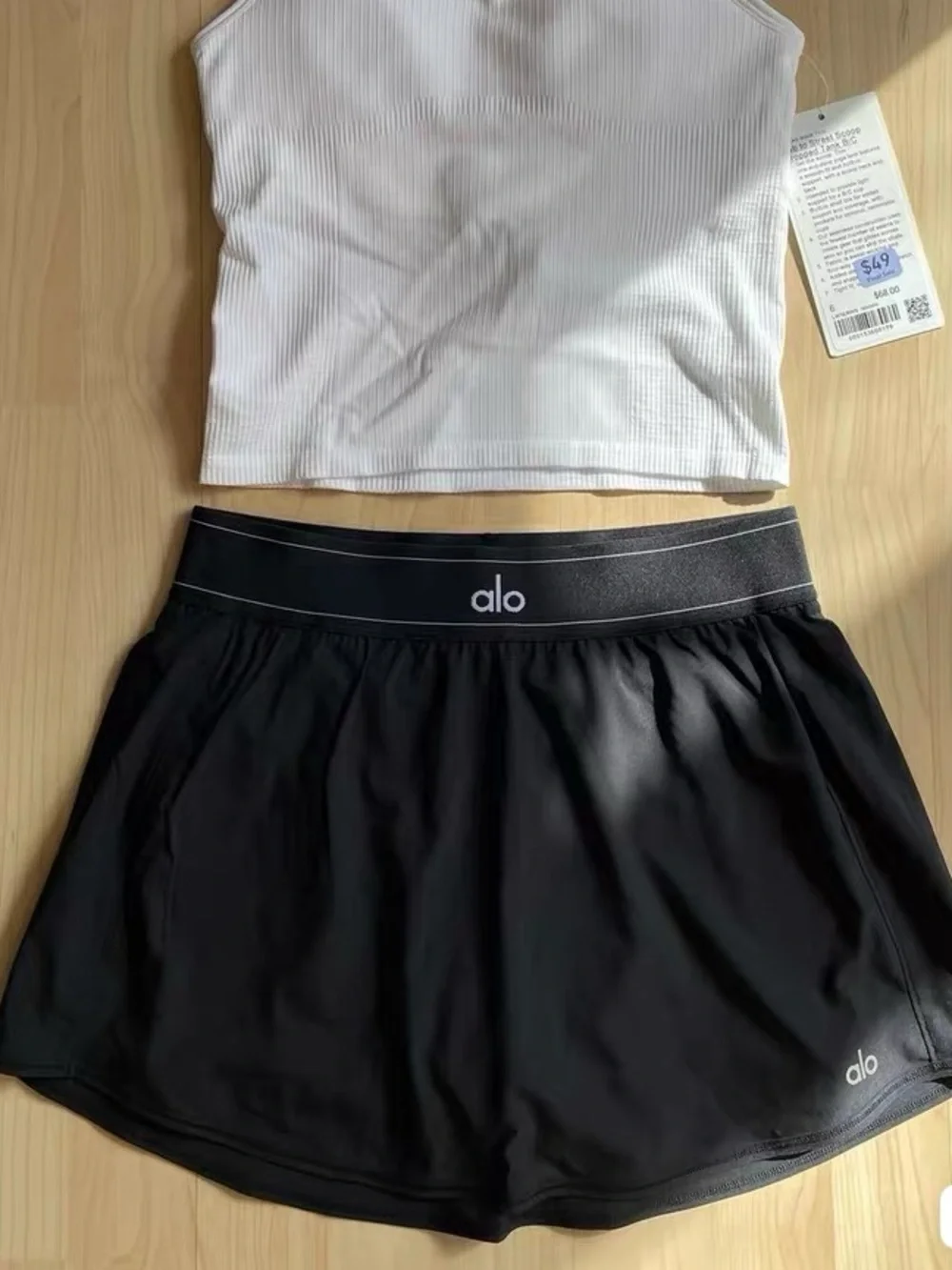 ALO Yoga Black Athletic Mini Skirt